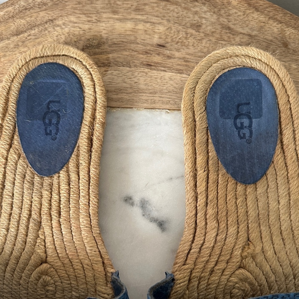 UGG Cherry Exotic Slip on espadrille sandals Slides size 8 Blue - Picture 3 of 8